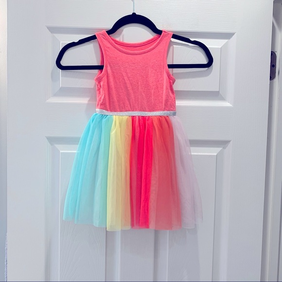Cat & Jack Other - Cat & Jack Pink Sleeveless Rainbow Tulle Dress- 2T